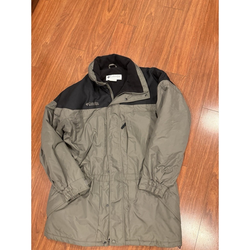 Columbia Jacket Mens L Tall Green Black Interchange Parka Waterproof Ski Hiking